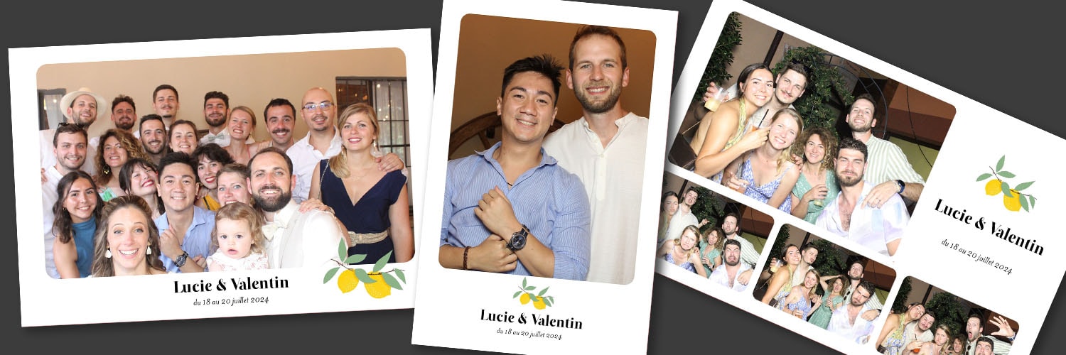 Exemple complet de cadre photobooth personnalisé Cheese Corner 1